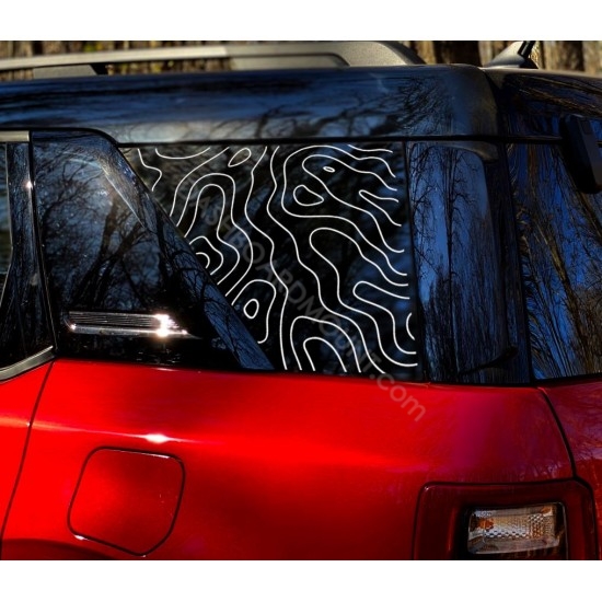 Topographical lines Window Decal for Ford Bronco Sport