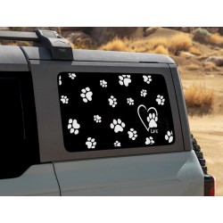 Pet paws dog lover Window Decal for Ford Bronco 6G