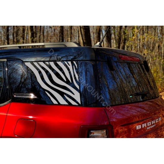 Zebra pattern print Window Decal for Ford Bronco Sport
