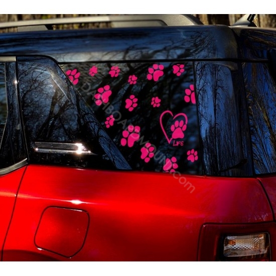 Pet paws dog lover Window Decal for Ford Bronco Sport