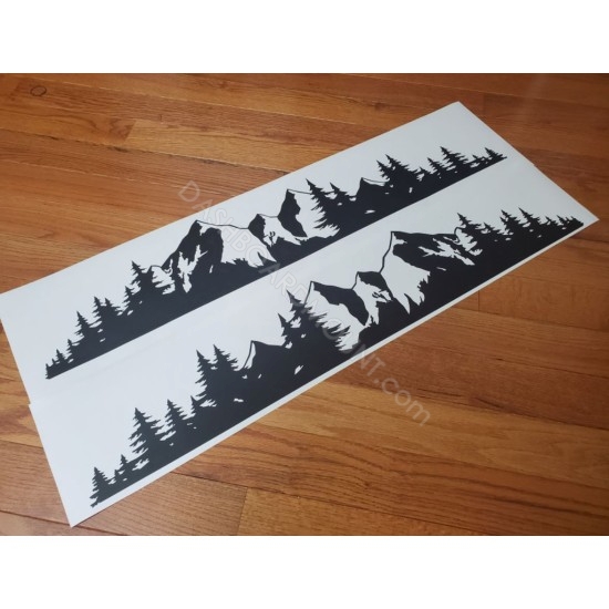 Trees and mountains body decal for Ford Bronco Sport - v3