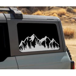 Mountain & Trees rear side window decal for Ford Bronco
