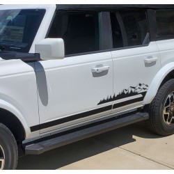Ford bronco mountain and trees vinyl decal stripe