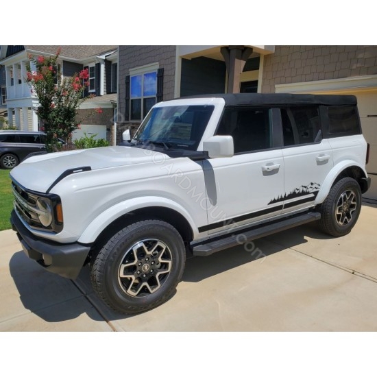 Ford bronco mountain and trees vinyl decal stripe