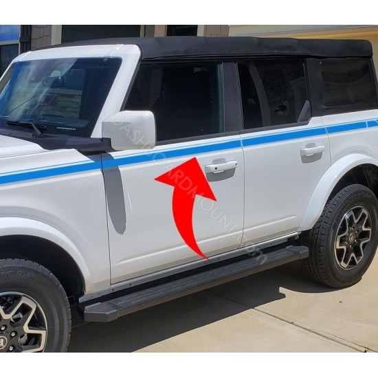 Long body door side stripes decals for 6G Ford Bronco - lv1