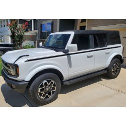 Long upper body door side stripes decals for Ford Bronco - lv1