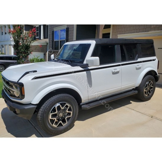Long upper body door side stripes decals for Ford Bronco - lv1