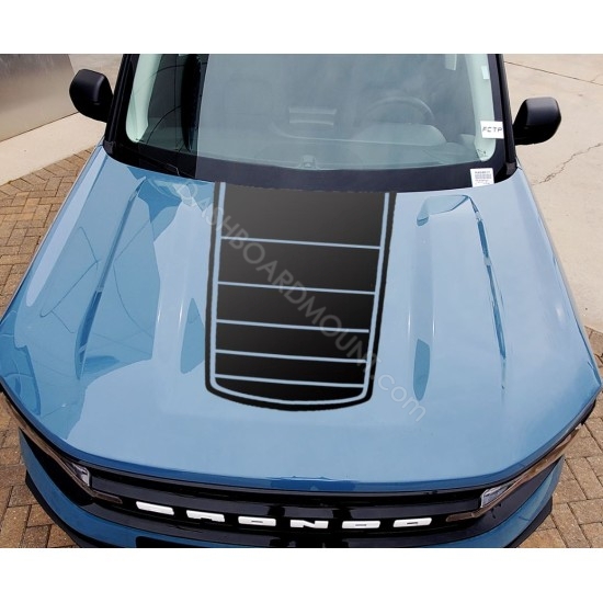 Hood vinyl striped graphics decals Ford Bronco Sport - V12