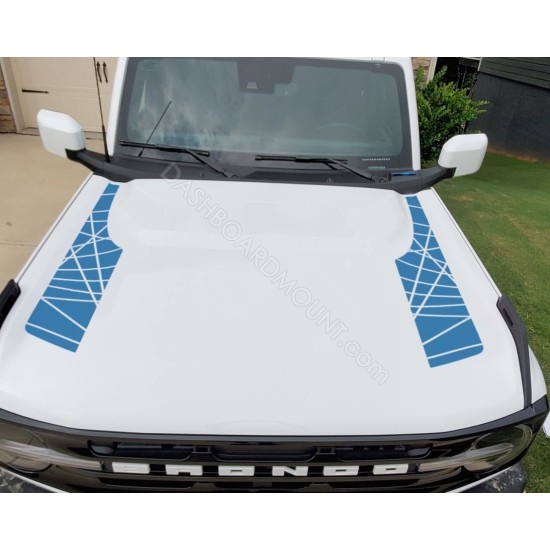 Hood accent stripes decal sticker for 6G Ford Bronco - v4