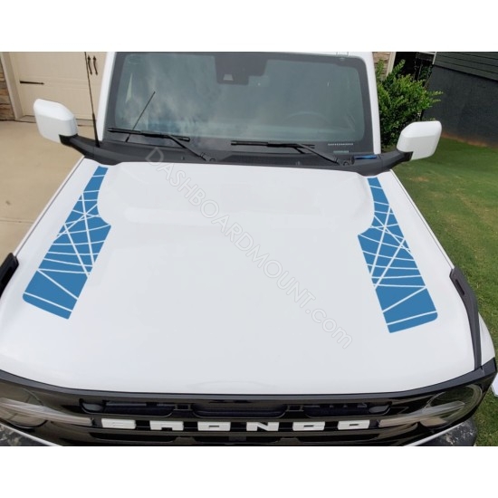 Cross Cut hood vinyl stripes for Ford Bronco - v4
