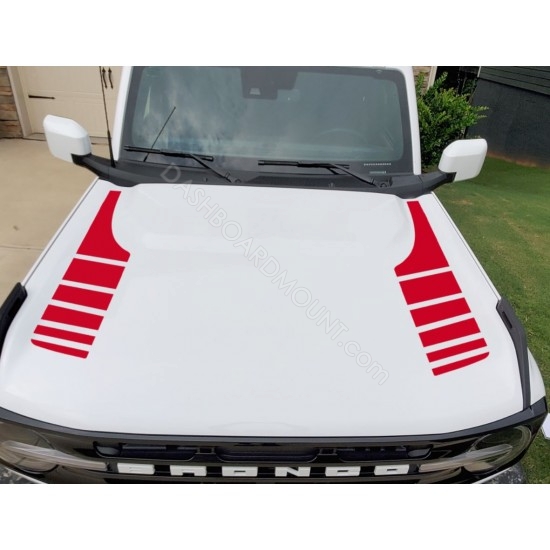 Hood accent stripes decal sticker for 6G Ford Bronco - v3