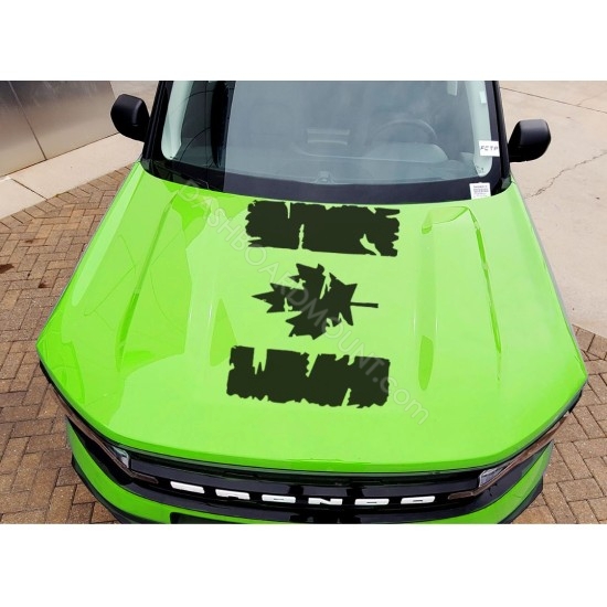 Hood Canadian Flag Overlay graphics for Ford Bronco Sport - V3