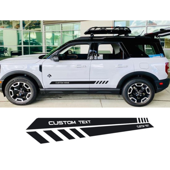 Custom text Door side stripe Graphic for Bronco Sport