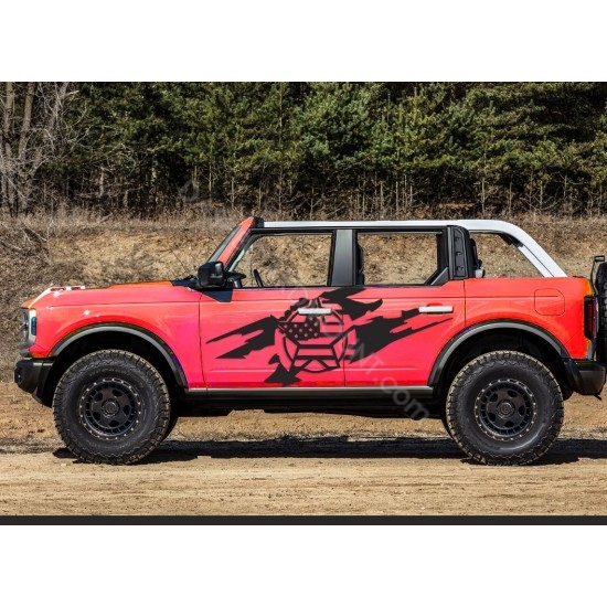 Ford Bronco Door Graphics with ripped + star