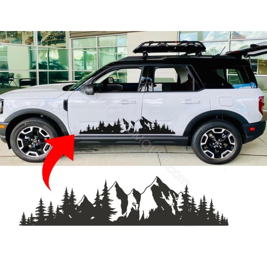 Trees and mountains for Ford Bronco Sport body decal - v3