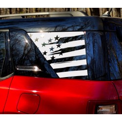 Distressed American flag rear quarter panel decal for Ford Bronco Sport - v3