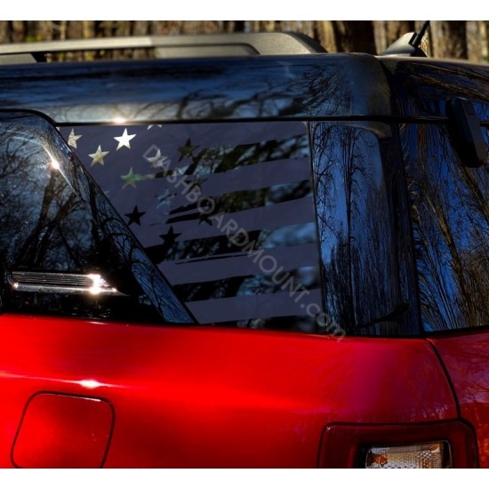 Distressed American flag rear quarter panel decal for Ford Bronco Sport - v3