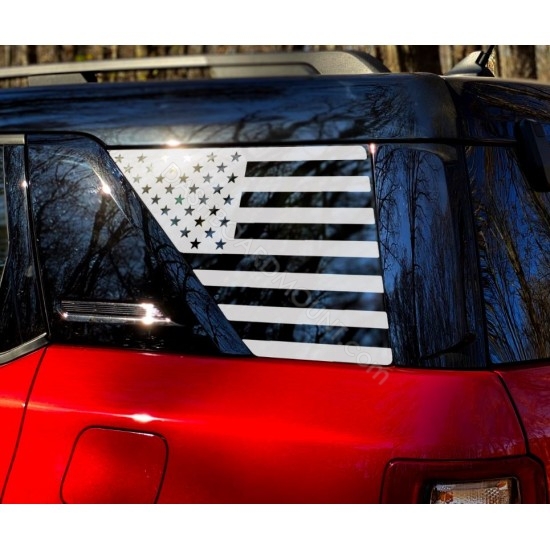 American Flag Rear quarter window Decal for Ford Bronco Sport - v1