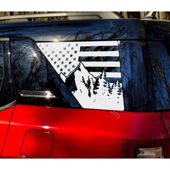 3rd Window Forest Mountain Flag Decal for Bronco Sport - v4