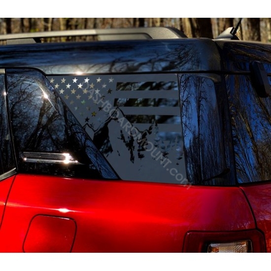 3rd Window Forest Mountain Flag Decal for Bronco Sport - v4