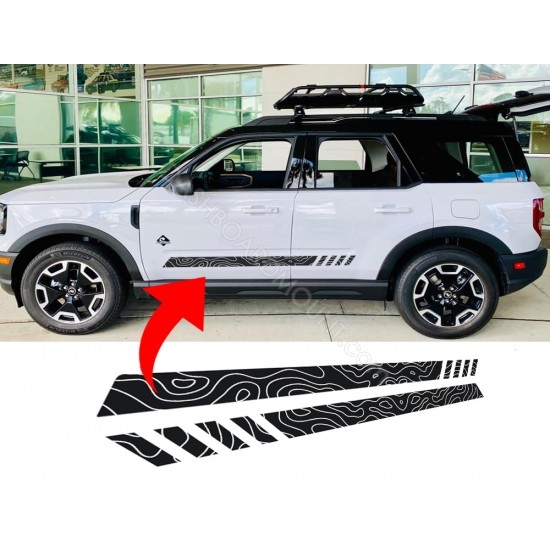 Door Body Topographical stripe Graphics for Bronco Sport - v14