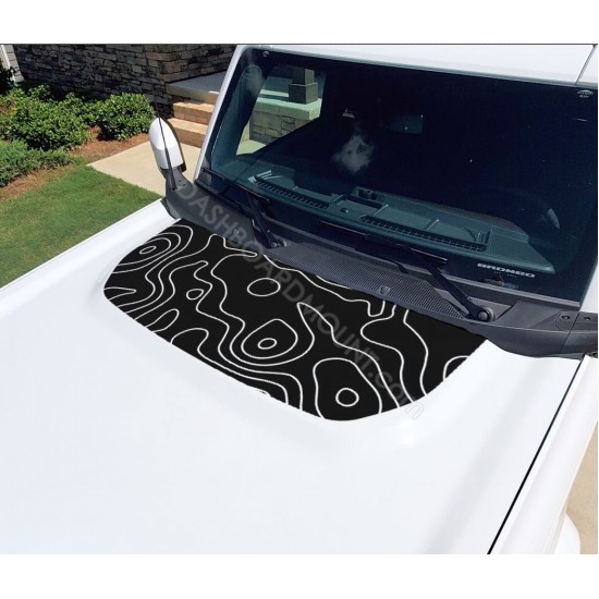 Topographic hood cowl decal for Ford Bronco