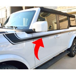 Retro Body & door side stripes graphics kit for 2021-2027 Ford Bronco  