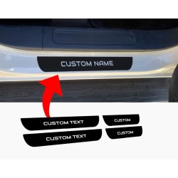 Door sill decals with custom name cut out 