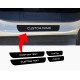Door sill decals with custom name cut out 