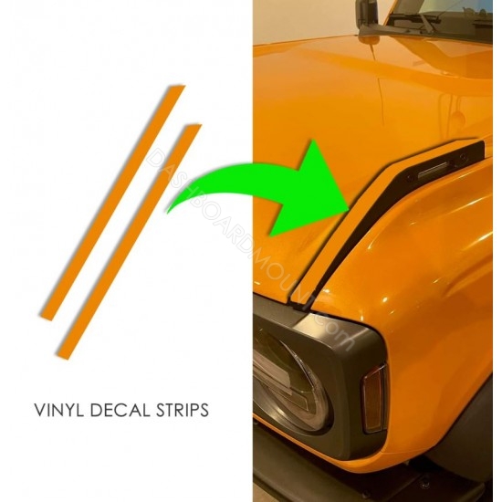 Hood tie down handles color strips decal for 6G Ford Bronco