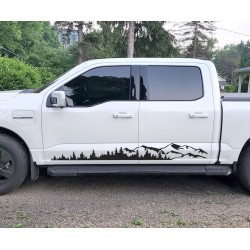 Trees mountains Stripes decal graphics for Ford Lightning - v7