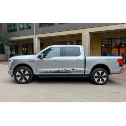 Trees mountains Stripes decal graphics for Ford Lightning - v7