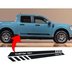 Side door stripes with custom text for Ford Maverick  - v3