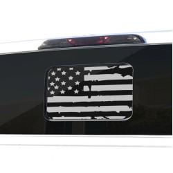 Maverick Rear small Window distressed American Flag - v3