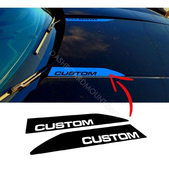 Cowl hood accent decals for Ford Maverick with Custom Text
