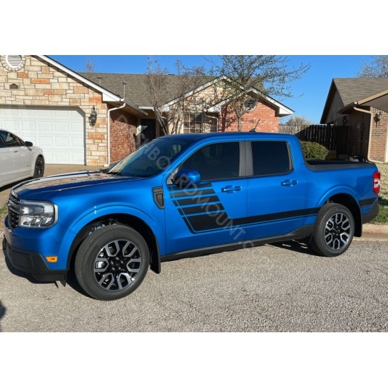 Side door Speedway stripes graphics for Ford Maverick - v21