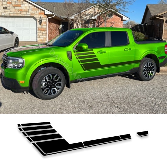 Side door Speedway stripes graphics for Ford Maverick - v21