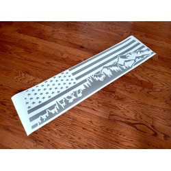 American Flag Mountain Rear window graphics Ford Maverick - v3