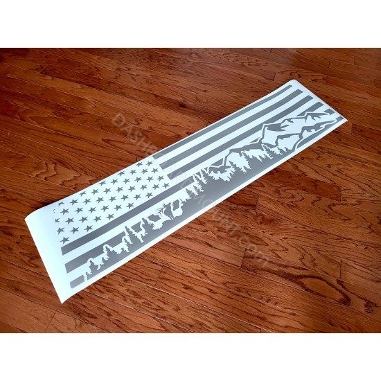 American Flag Mountain Rear window graphics Ford Maverick - v3