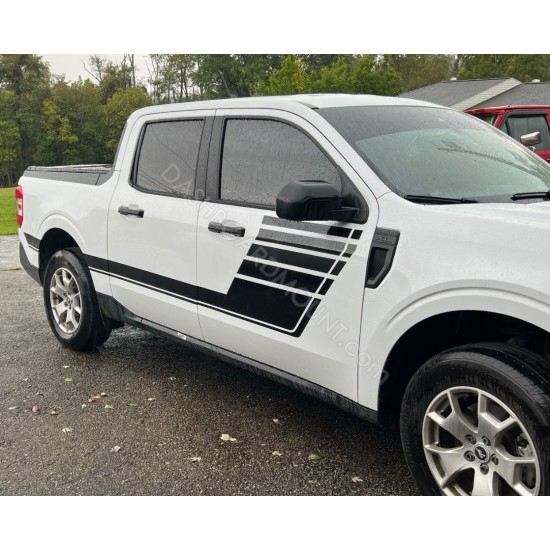 Side door Speedway stripes graphics for Ford Maverick - v21