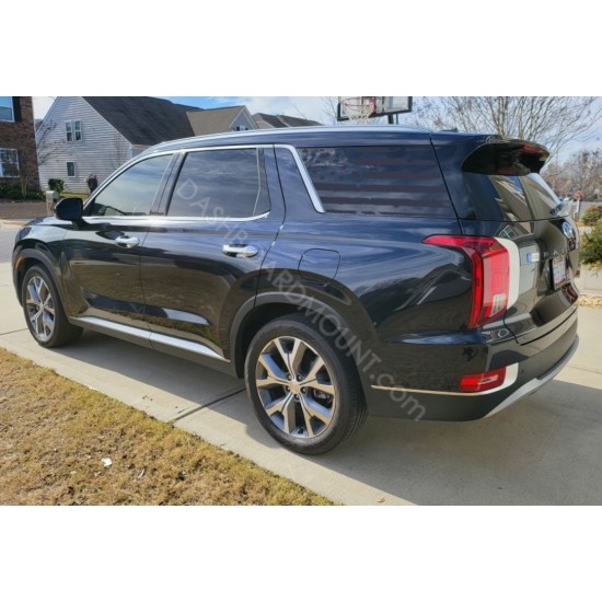 3rd Window Distressed American Flag vinyl graphics for Hyundai Palisade - V2