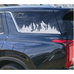 3rd Window Trees Mountains scene vinyl graphics for Hyundai Palisade - V3