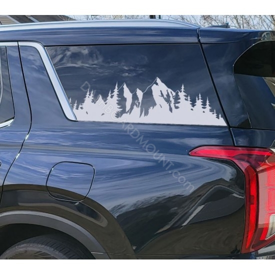 3rd Window Trees Mountains scene vinyl graphics for Hyundai Palisade - V3