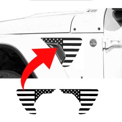 Jeep Fender vent accent decal - Flag 1