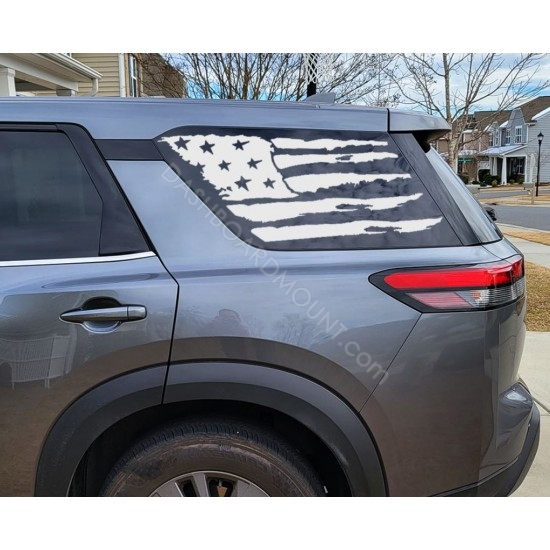 American Flag window decal for Nissan Pathfinder - v5