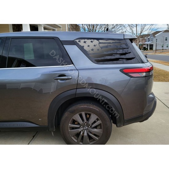 American Flag window decal for Nissan Pathfinder - v5