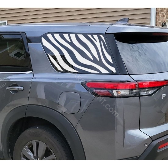 Zebra print window decal for Nissan Pathfinder 