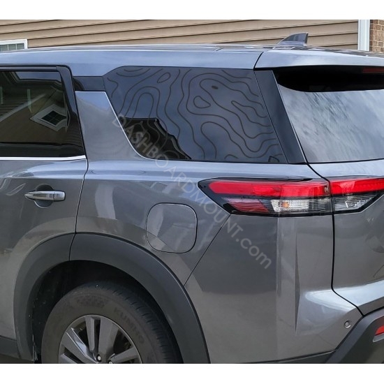 Topographical lines window decal for Nissan Pathfinder -v1