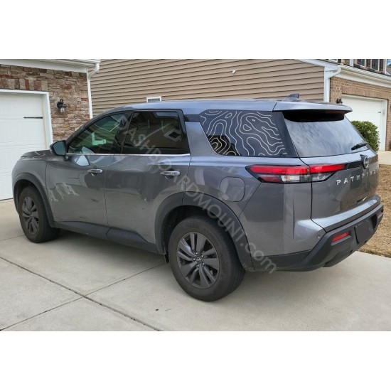 Topographical lines window decal for Nissan Pathfinder -v1
