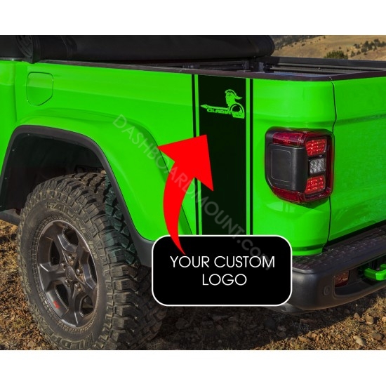 Pickup Truck bedside Stripes + Custom Graphic